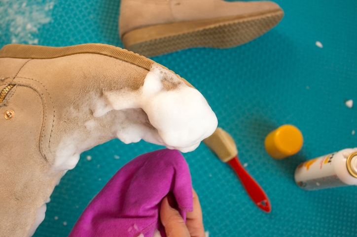 how to get grease off of suede shoes
