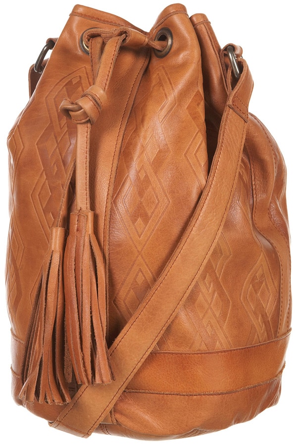 leather drawstring bag