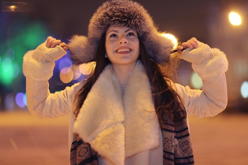 woman wearing a beautiful winter coat