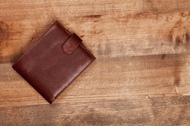 Leather wallet isolated on background