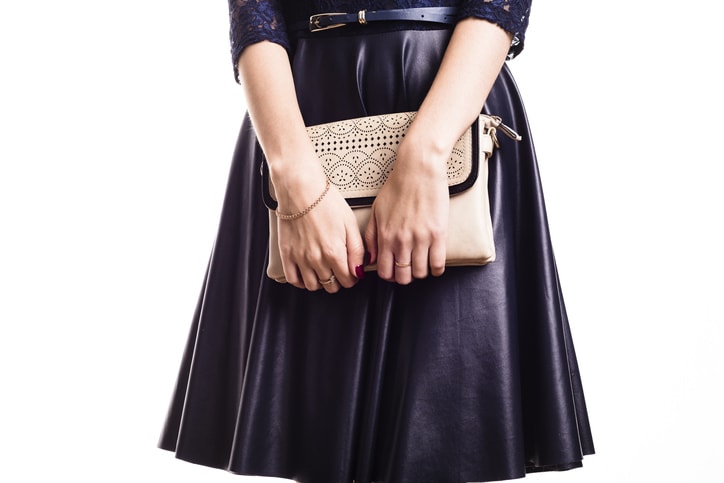 pleated leather skirt