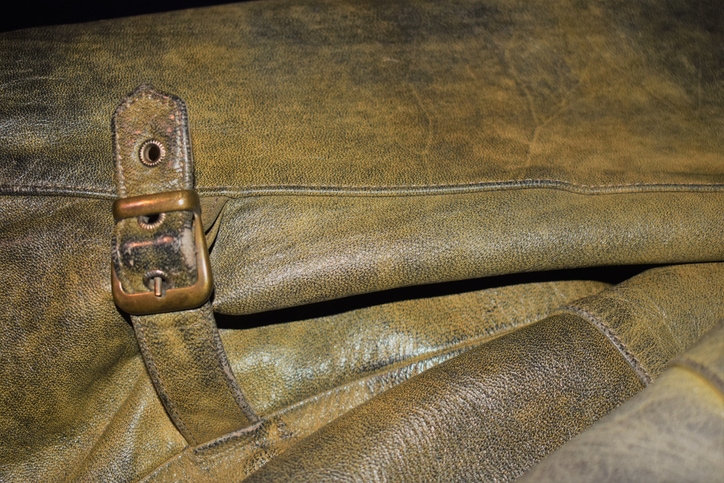 distressed leather jacket
