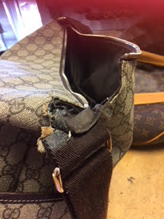 GUCCI purse repair before and after image 1