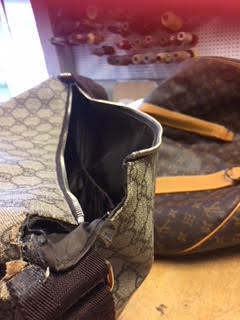 GUCCI purse repair before and after image 2