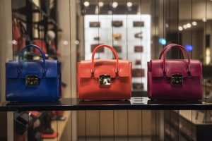 handbags in designer store