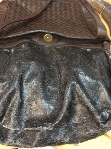 Purse interior lining replacement before and after image 1