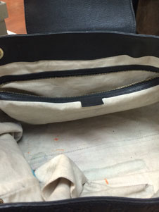 Purse lining replacement before and after image 1