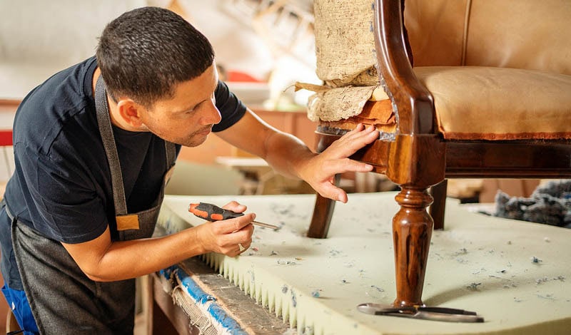 fixing leather couch