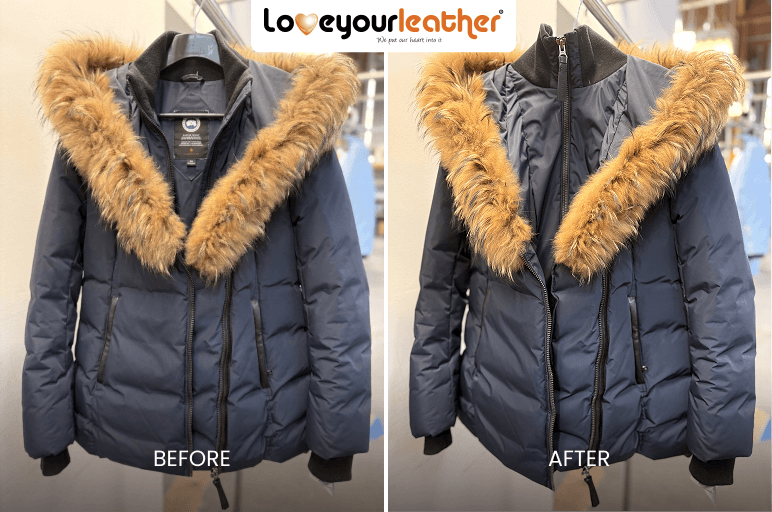 Blue Puffer Jacket Restoration